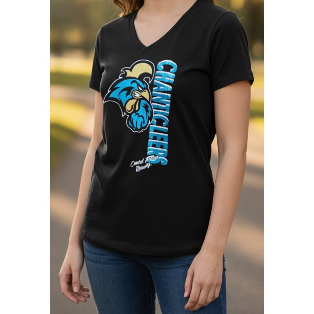 Coastal Carolina University Chanticleers V-Neck Graphic T-Shirt Black M
